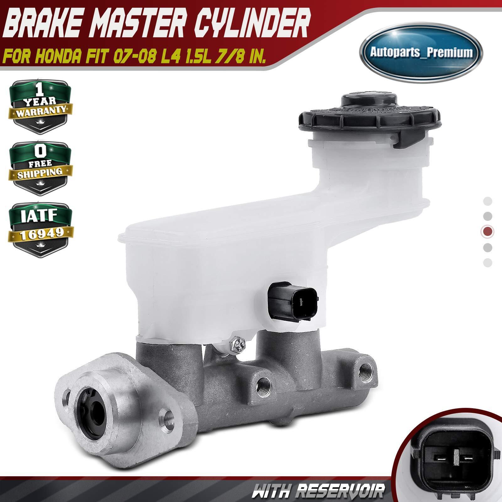 Brake Master Cylinder w/ Reservoir & Sensor for Honda Fit 07-08 L4 1.5L 7/8 In.