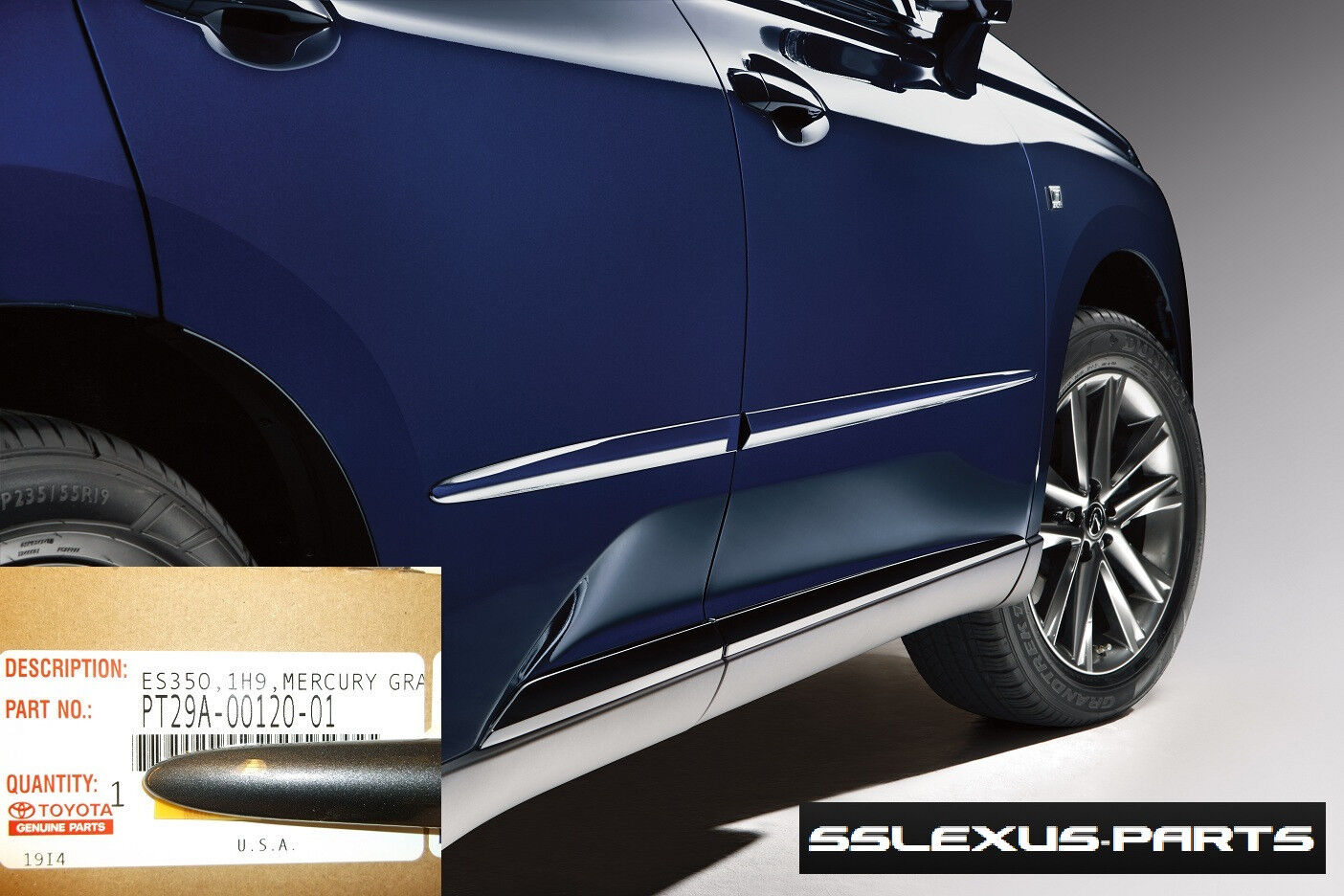 Lexus RX350 RX450H (2012-2015) OEM BODY SIDE MOLDINGS SET (Nebula Gray) (1H9)