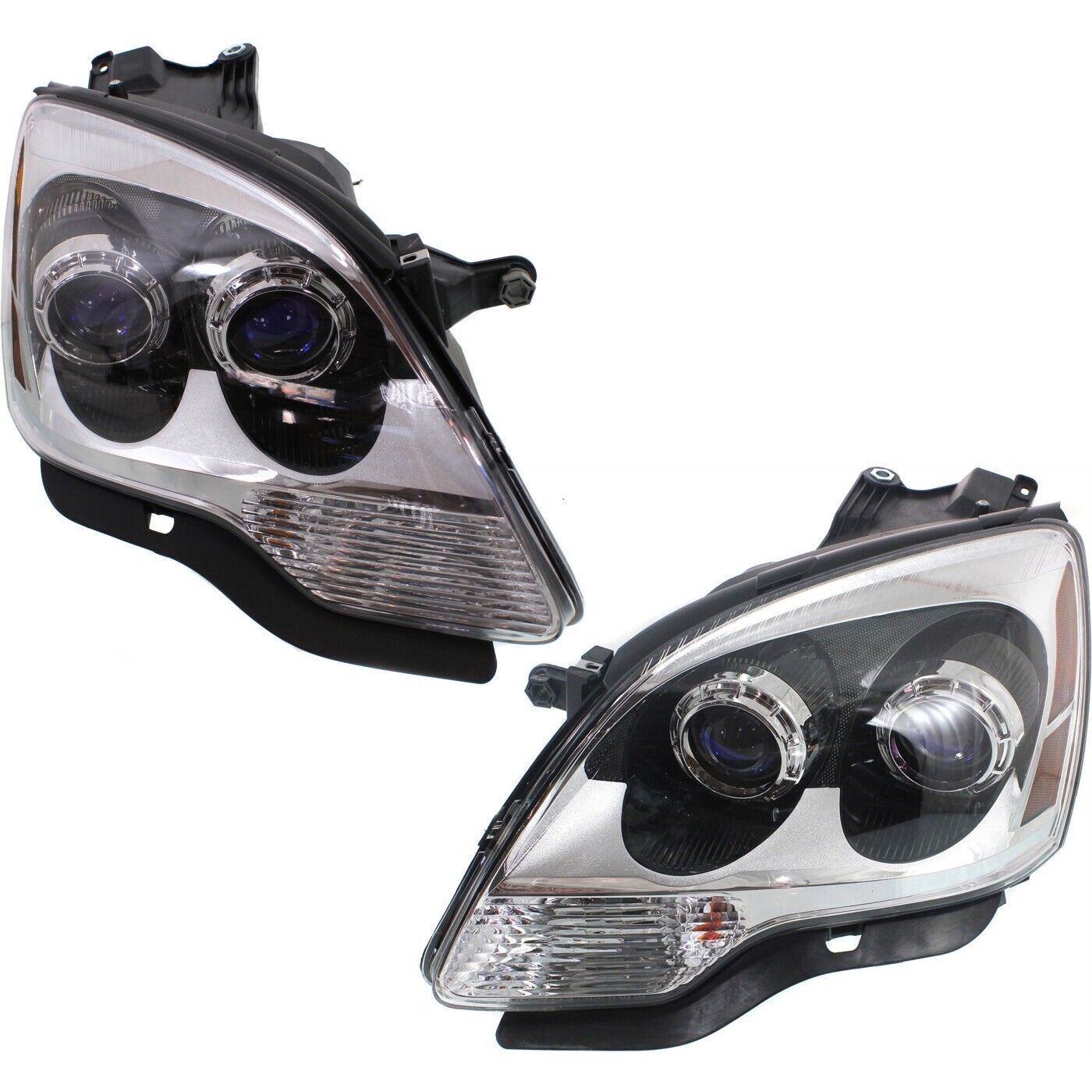 2007-12 Replacement Halogen Projector Headlight Pair For GMC Acadia W/ Bulb