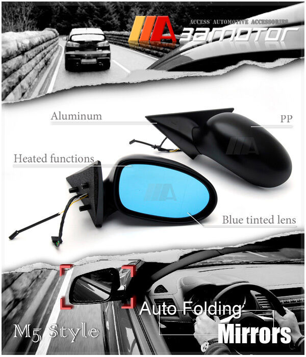 M5 Style Auto Folding Electric Heating Side Mirror fits BMW E46 Pre-LCI Sedan 4d