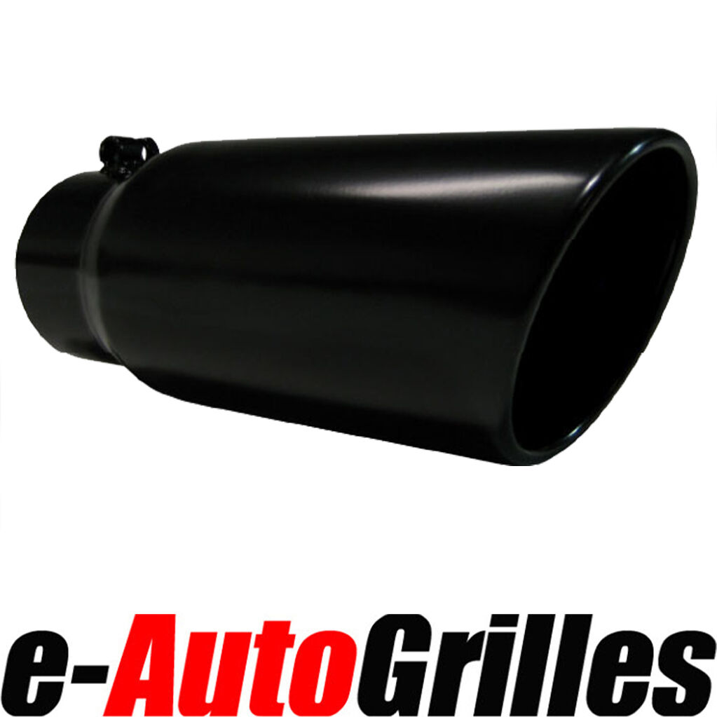 NEW Flat Black Stainless EXHAUST SLANT CUT TIP 4