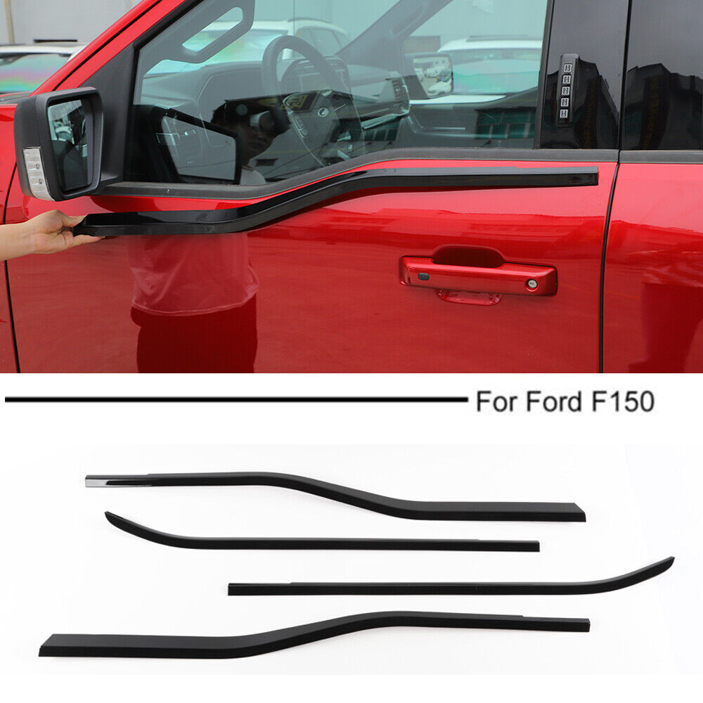 4Door Window Bottom Sill Cover Trim Strips For Ford F150 2021-2023 Accessories