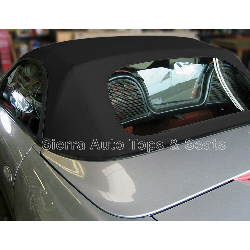 Porsche Boxster Convertible Top 97-02 in Black Stayfast Cloth, Plastic Window