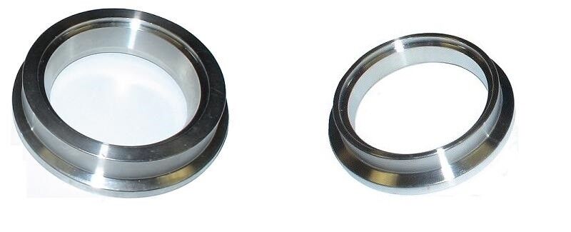 Precision 46mm PW46 Wastegate FLANGE SET INLET+OUTLET VBAND 304 STAINLESS TUBE