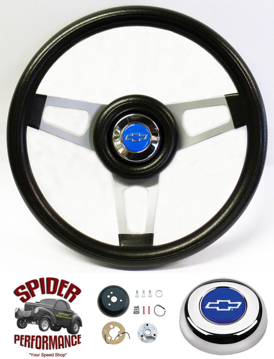 1957-1963 Chevrolet steering wheel BLUE BOWTIE 13 3/4\