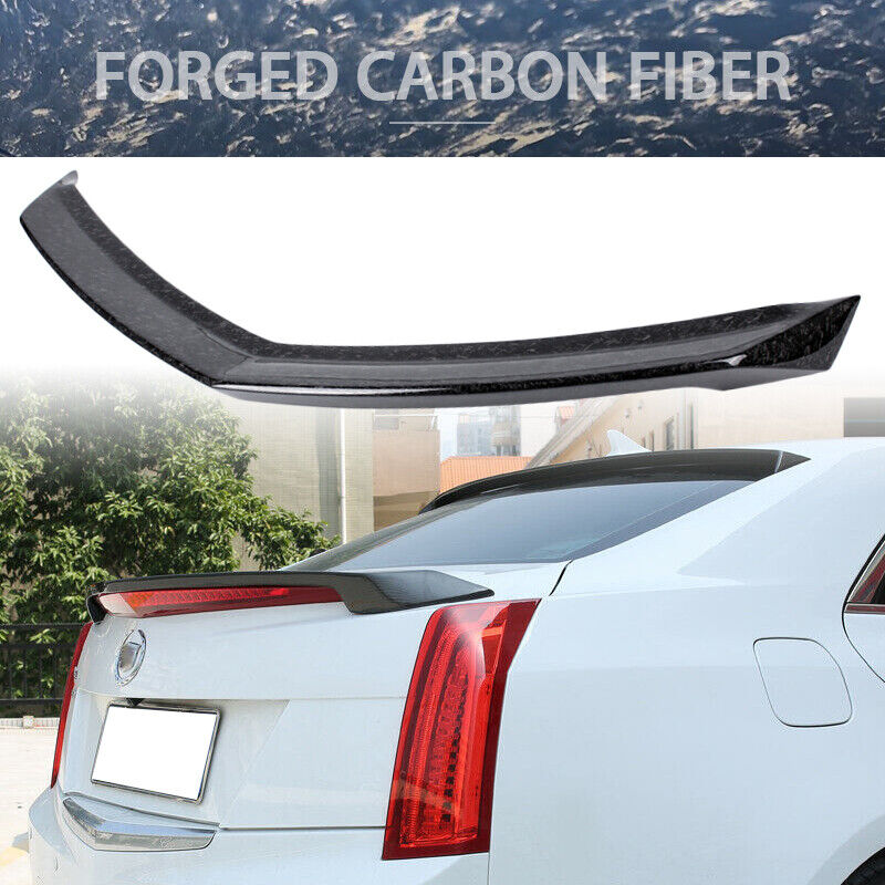 Forged Carbon Fiber Fits 16-19 Cadillac ATS-V ATSL V Style CF Trunk Spoiler Wing