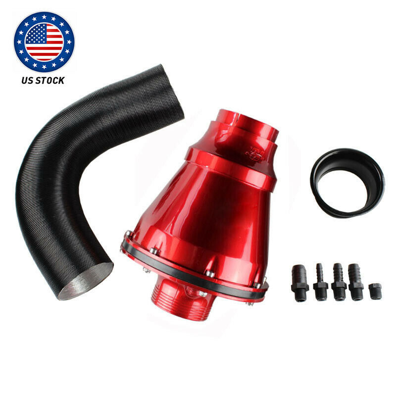 Apollo Universal Cold Air Intake Induction Kit With Air Box & Filter Red US