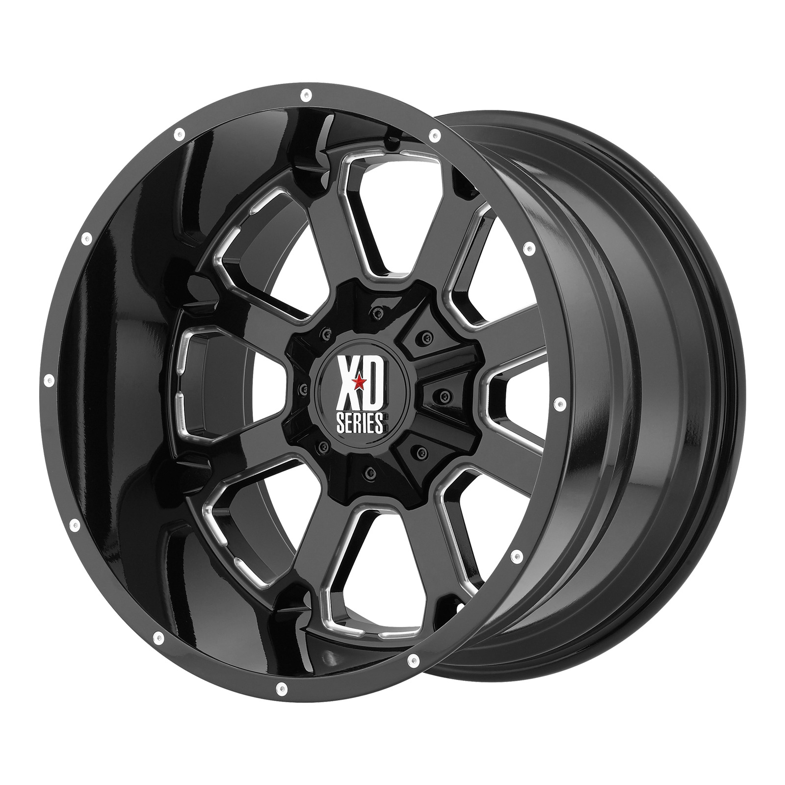 20x9 +0 KMC XD825 Buck Gloss Black Milled Wheels Rims 5x139.7 5x150 (QTY 4)