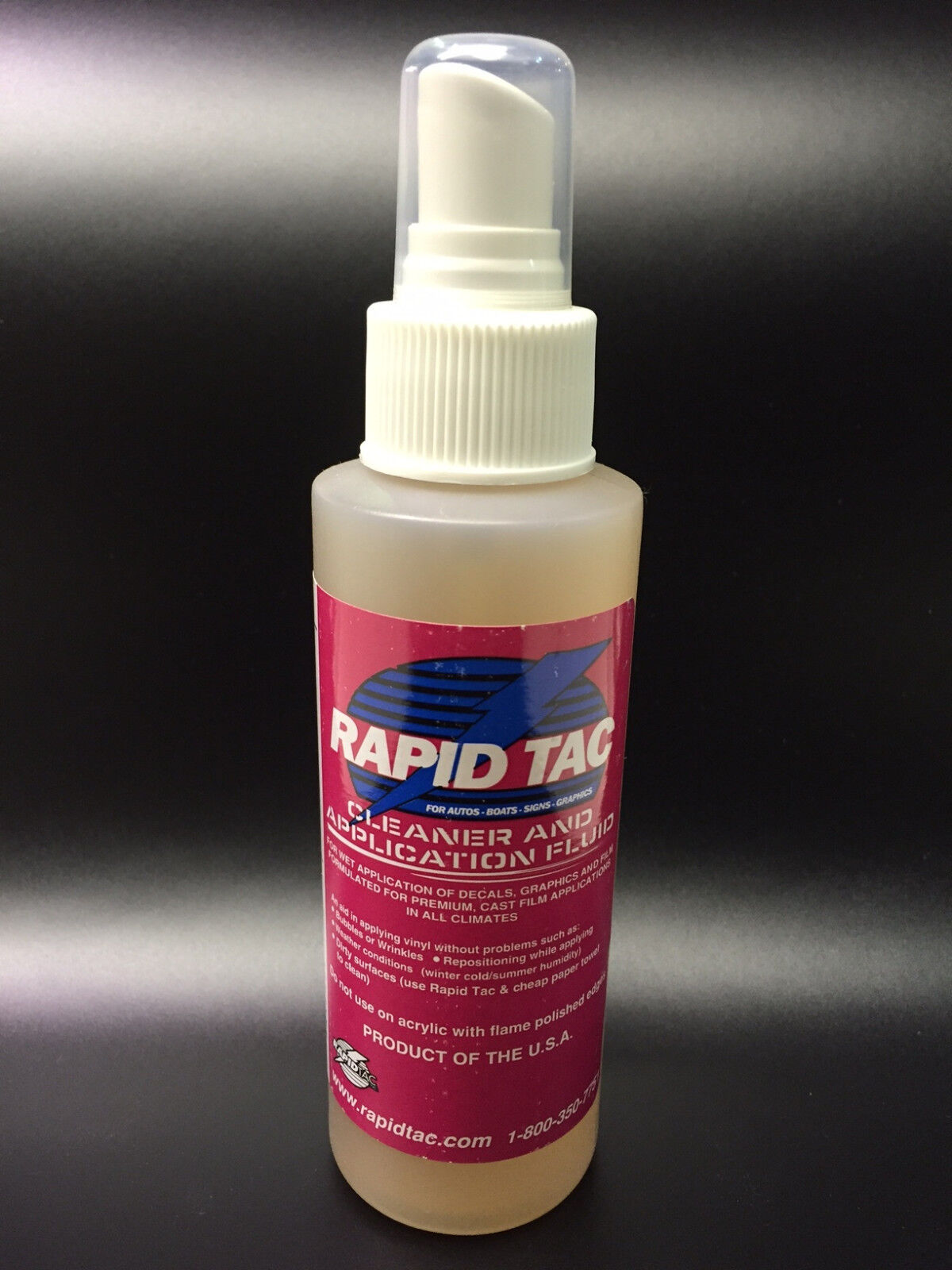RAPID TAC 4 OZ BOTTLE WITH SPRAYER - IN STOCK AND READY TO SHIP