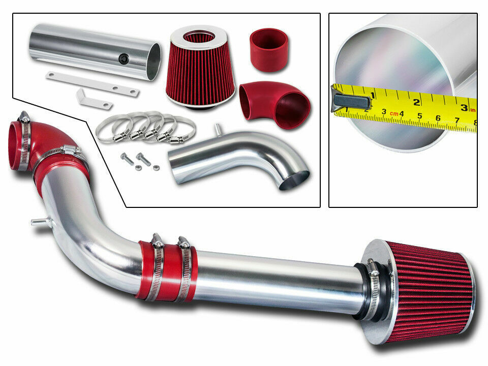 RED COLD AIR INDUCTION INTAKE KIT+FILTER CHEVY 97-03 S10 PICKUP GMC SONOMA 2.2L