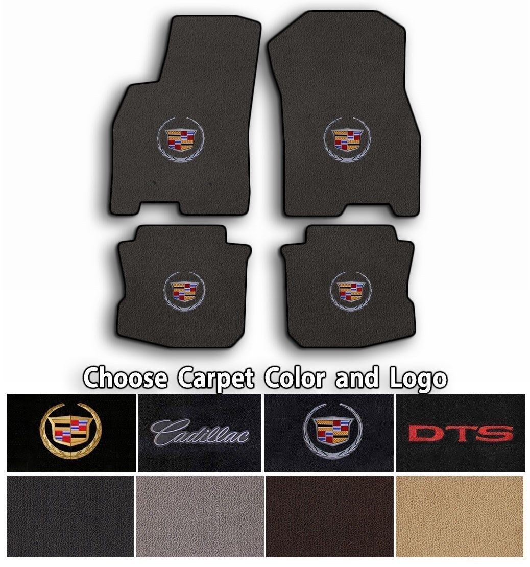 Cadillac DTS 4pc Classic Loop Carpet Floor Mats-Choice of Carpet Color & Logo
