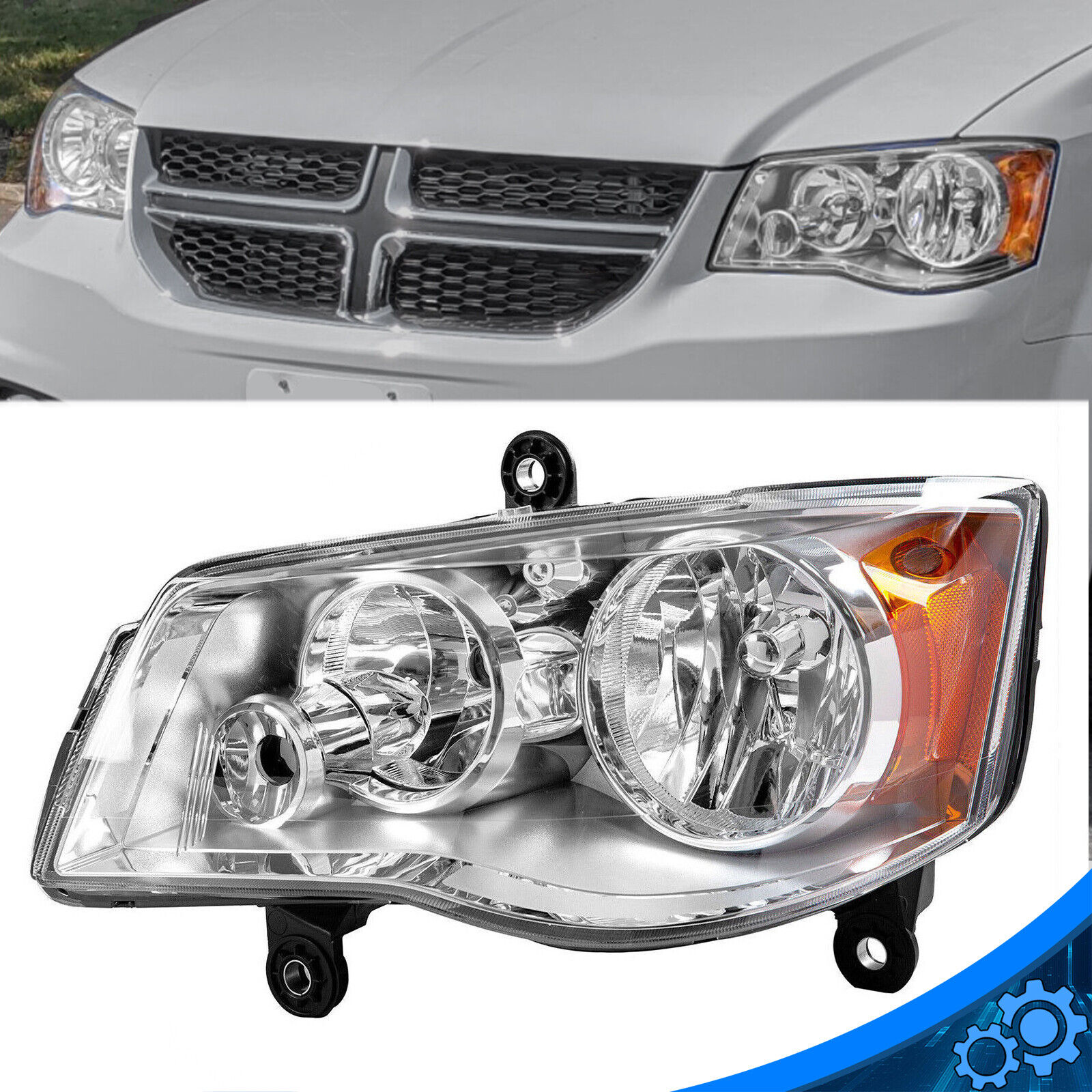 Headlight Left Side For 11-20 Dodge Grand Caravan 08-16 Chrysler Town & Country
