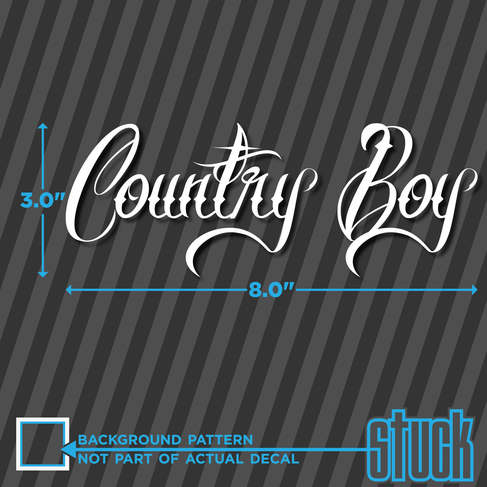 Country Boy - vinyl decal sticker man music cowboy windshield bumper rebel