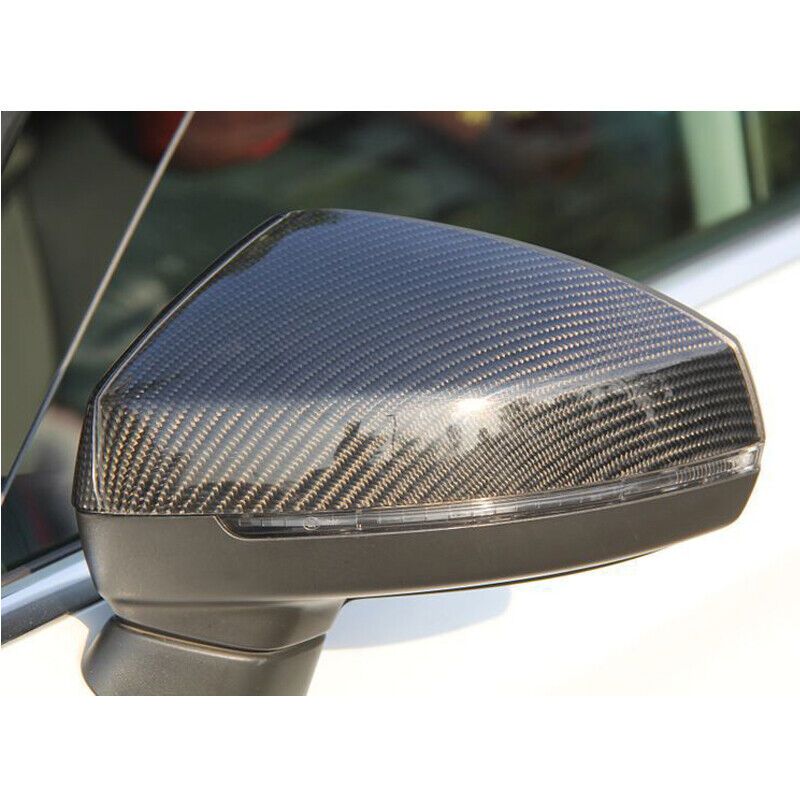 For Audi A3 S3 2014-2018 Real Carbon Fiber Wing Side View Mirror Cover Caps