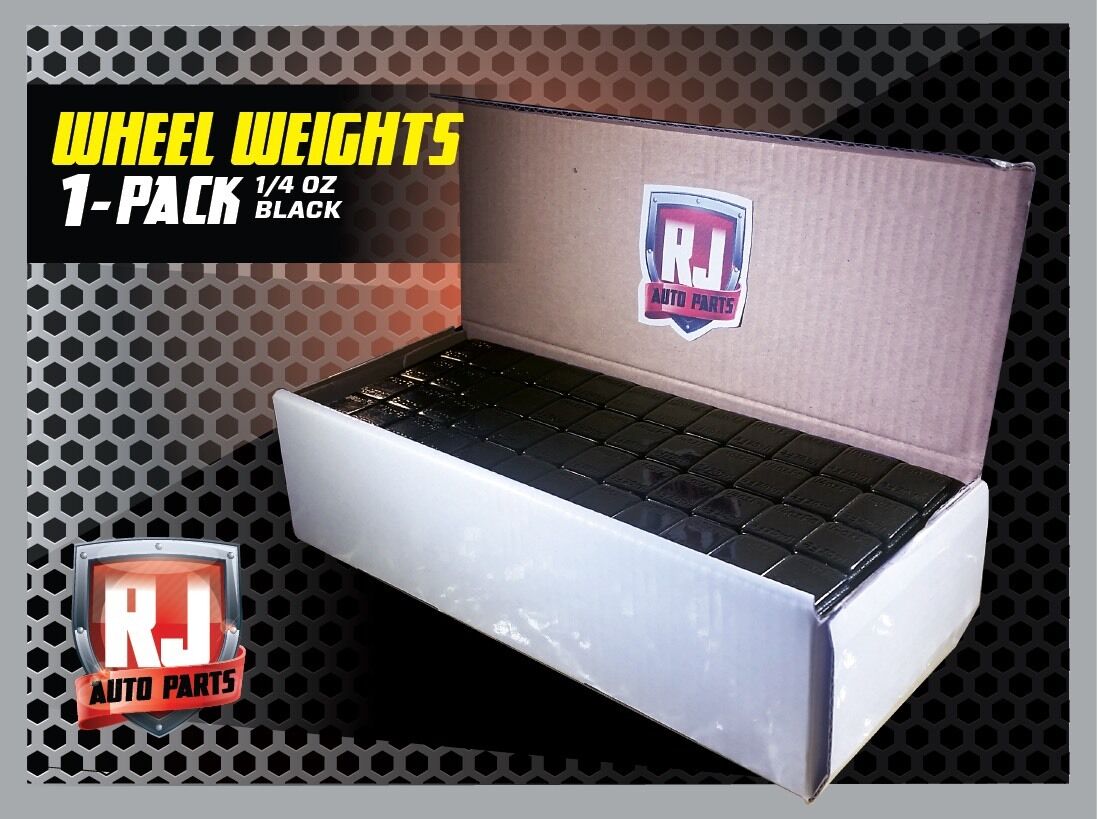 1 BOX BLACK WHEEL WEIGHTS 1/4 OZ. STICK ON ADHESIVE TAPE 156 OZ. 624 PIECES