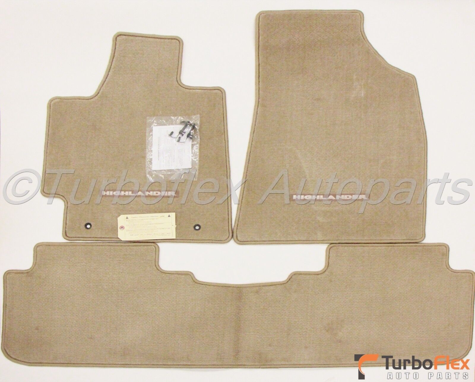 Toyota Highlander 2008-2011 Sand Beige Genuine Floor Mat Set of 3 PT919-48080-41
