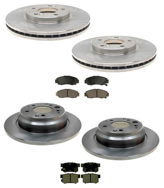 Fits For 1999-2001 Acura 3.5 RL Front and Rear Brake Rotors & Brake Pads