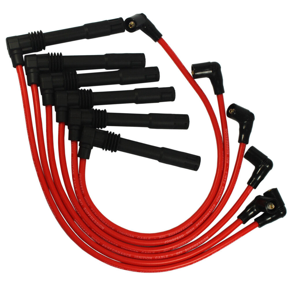 Red JDMSPEED Spark Plug Wire Set for Volkswagen Passat Audi A4 A6 2.8L 671-6165