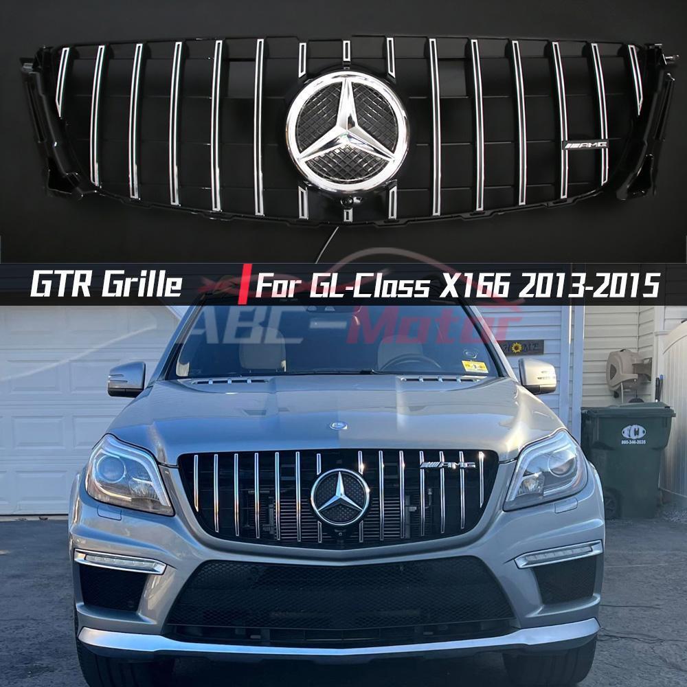 Chrome GTR Style Grille W/LED Star For Mercedes Benz GL-Class X166 2013-15 GL550