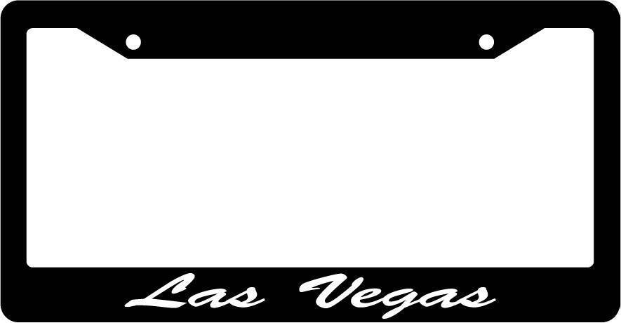 Black License Plate Frame CURSIVE Las Vegas Auto Accessory 1527