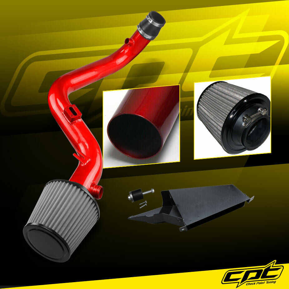 For 10-13 Golf GTi TSI MK6 2.0T 2.0L Red Cold Air Intake + Black Filter Cover