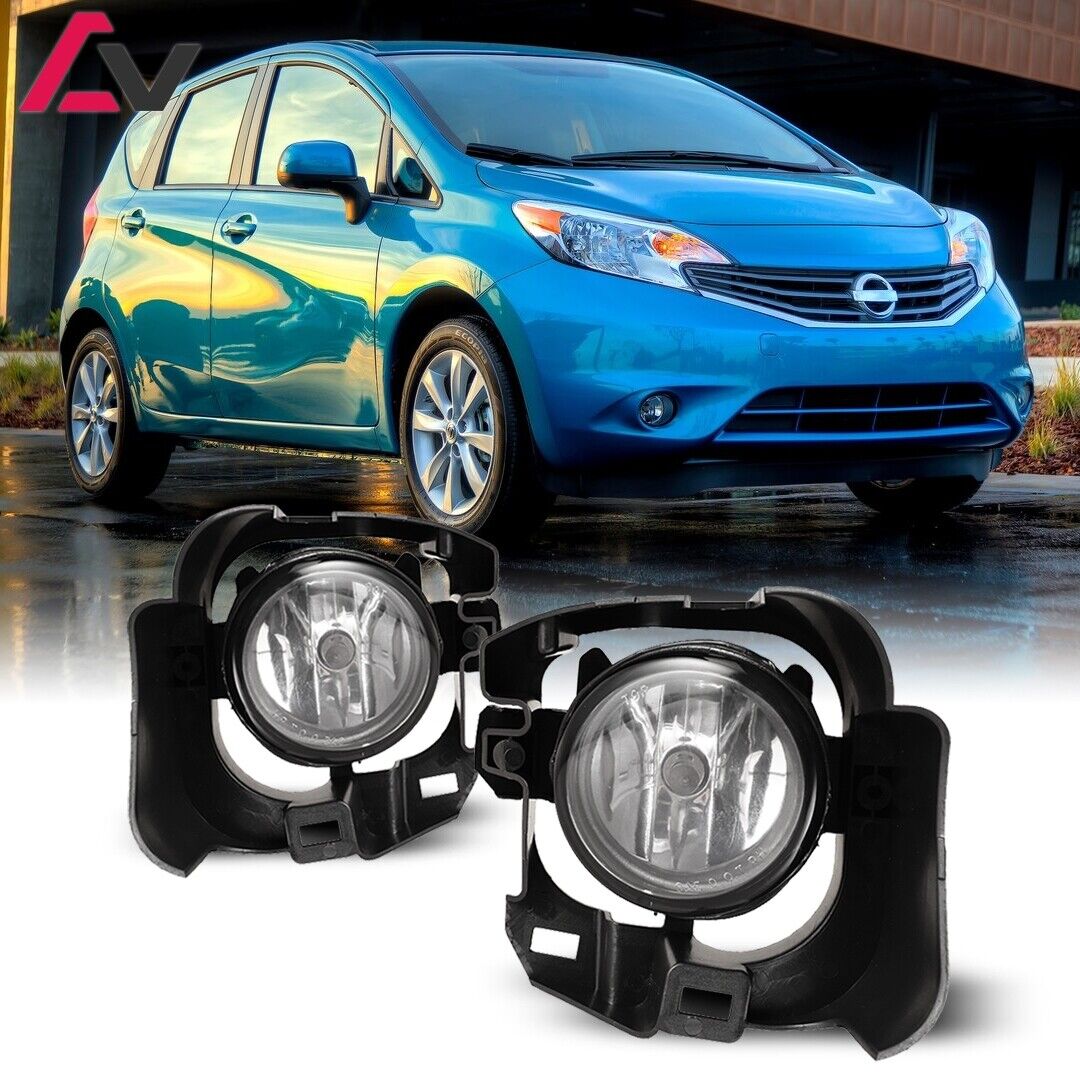 14-16 For Nissan Versa note Clear Lens Pair OE Fog Light Lamp+Wiring+Switch Kit