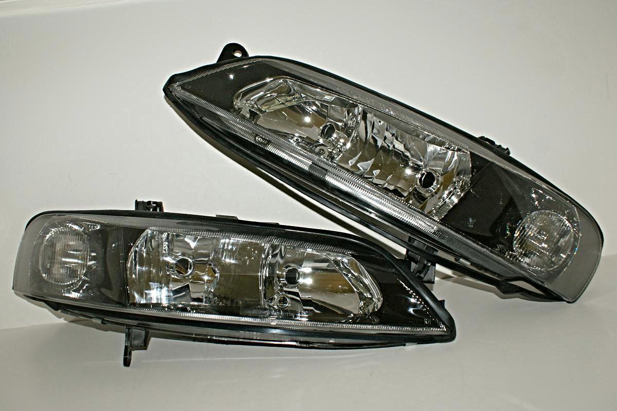 1999-2001 OPEL Vectra B Chrome Black HeadLights Front Lamps VALEO type PAIR
