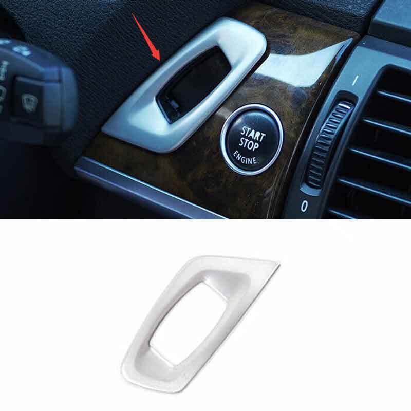 For BMW X5 X6 E70 E71 2008-2013 Silver Steel One-Button Start Switch Cover Trim