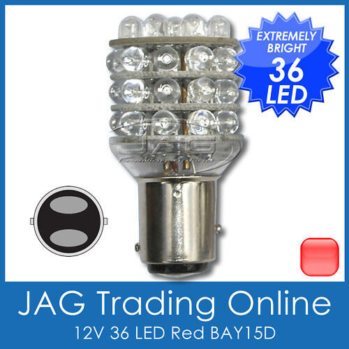 12V 36-LED BAY15D RED 1157 STOP/TAIL GLOBE-Automotive/Trailer/Caravan Light Bulb