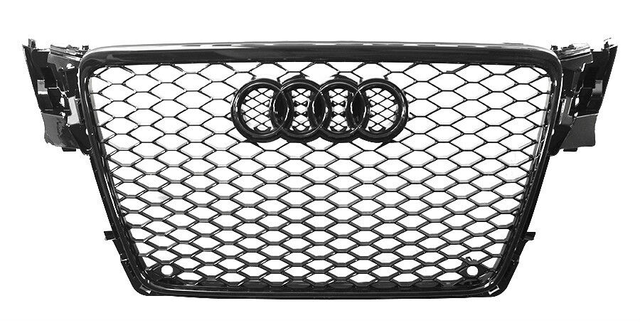 2009 2010 2011 2012 AUDi A4 B8 GLOSS BLACK RS4 TYPE MESH SPORT GRILLE +BLK BADGE