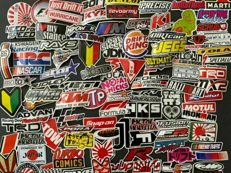Lot Set of 100 Automotive Racing Decals Stickers Stock Car Drag Nascar PDRA NHRA