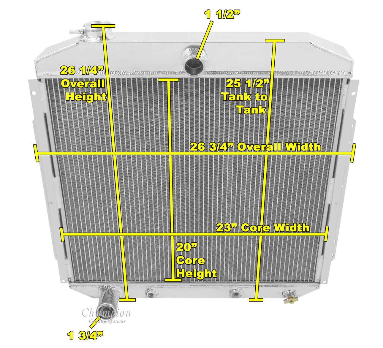 3 Row Radiator For 53-56 Ford Truck