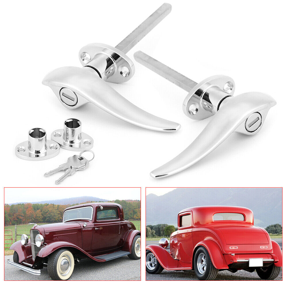 Stainless Steel Outside Locking Door Handles Fits For 3 Window Coupe 19 DON
