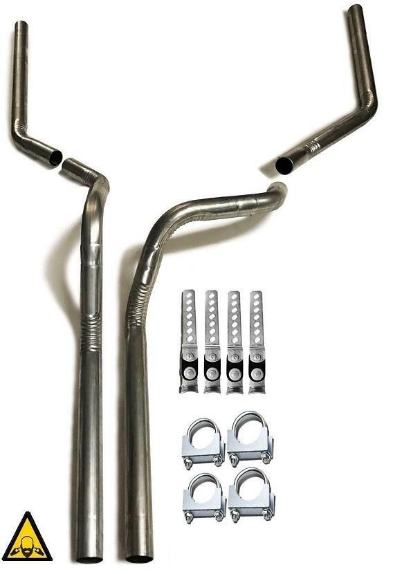 Dual Exhaust Pipes kit Fits 2001 - 2003 Dodge RAM pick up trucks