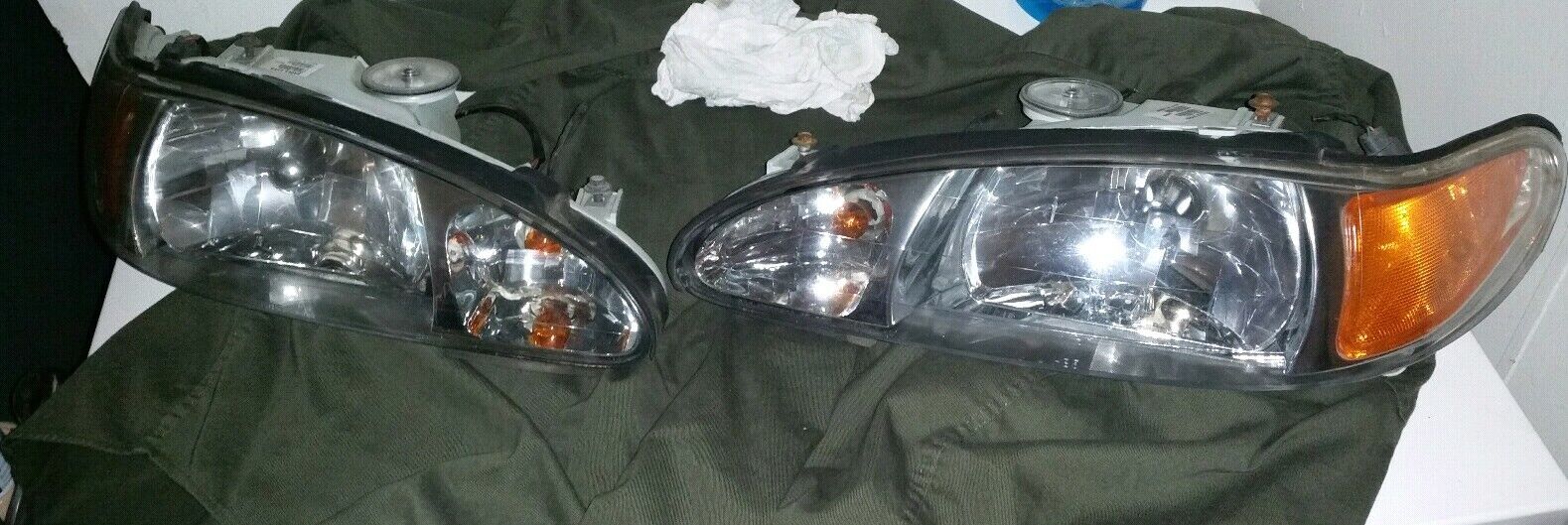 97-02 Zx2 Escort  Headlight Headlamp Left & Right  PAIR Eagle Eye Bright Auto