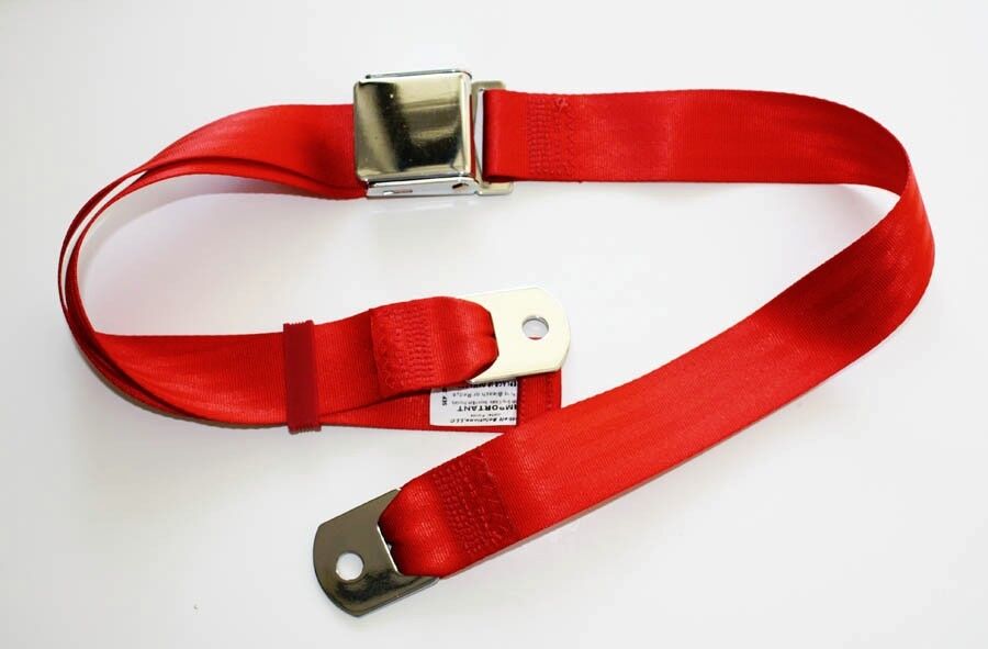 New Red seat Belt Deluxe Chrome Latch Mustang Falcon Cougar Torino Price Each