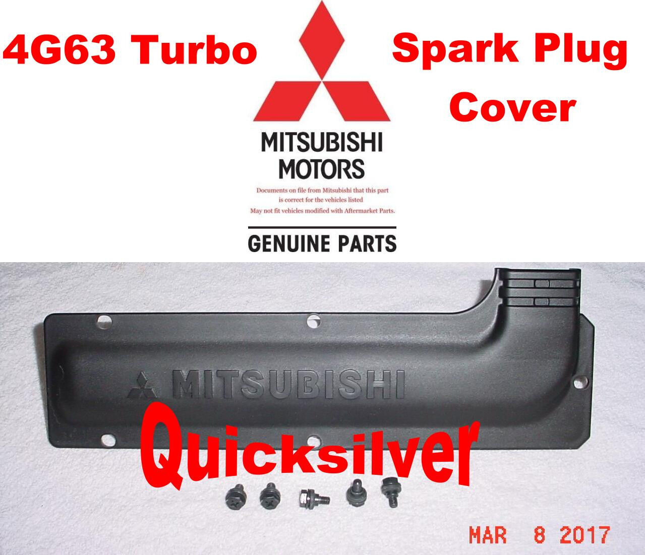 91 99 Mitsubishi Eclipse Eagle Talon 4g63 Turbo Spark Plug Cover & Bolts NEW OEM