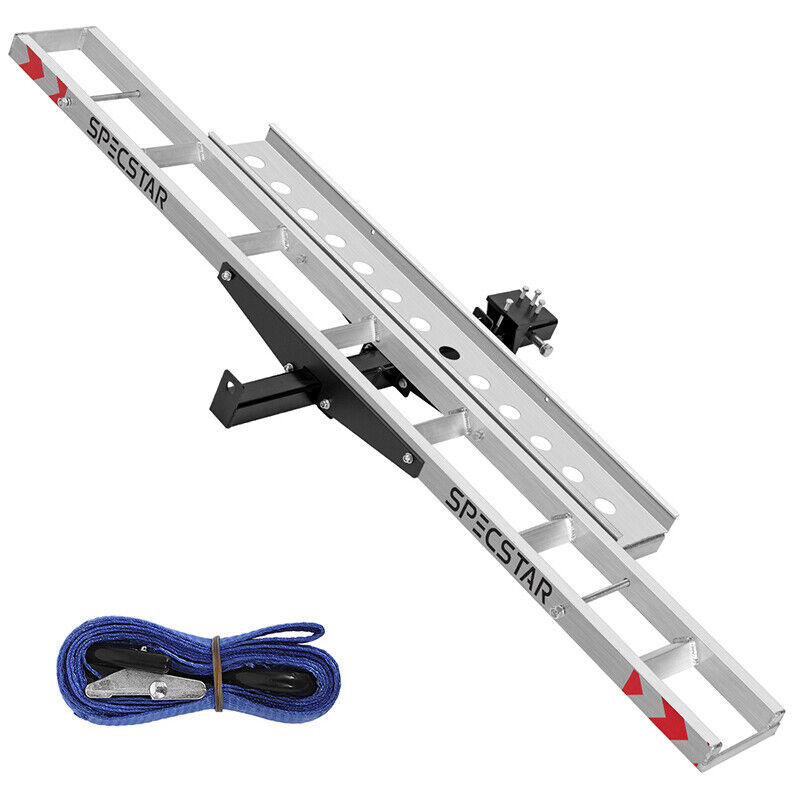 450LBS Motorcycle Scooter Carrier Bike Hitch Mount Rack Ramp Aluminum Carrier