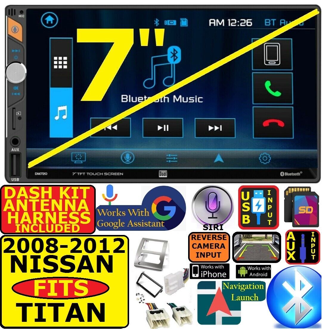 FITS/FOR 2008-2012 NISSAN TITAN DUAL BLUETOOTH USB SD AUX CAR RADIO STEREO PKG