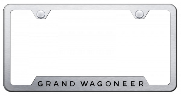 Jeep Grand Wagoneer Brushed Notched License Plate Frame Official Licensed