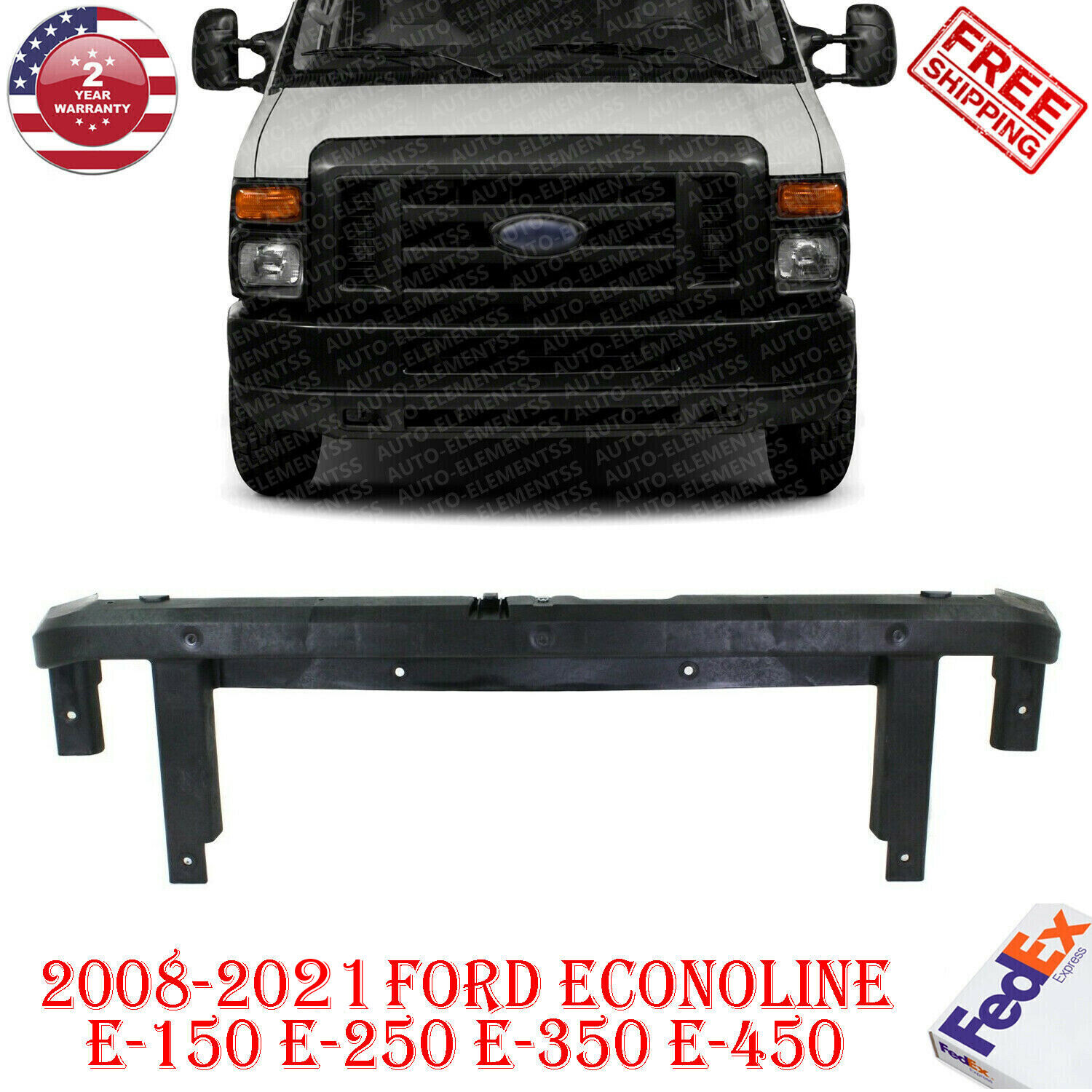 Header Panel Grille Support For 2008-2021 Ford Econoline E-150 E-250 E-350