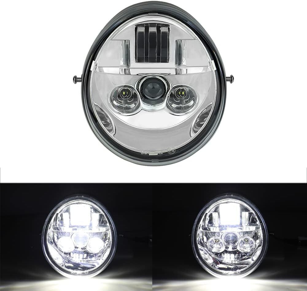 Silver Hi/Lo LED Projection Headlight For V Rod V-Rod VROD VRSC VRSCA VRSCDX