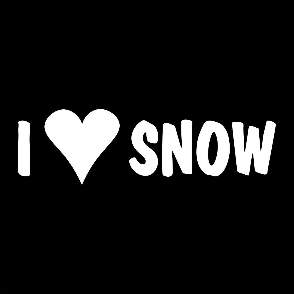 I LOVE SNOW decal for winter sport skier, atv, snowmobile trailer or plow truck