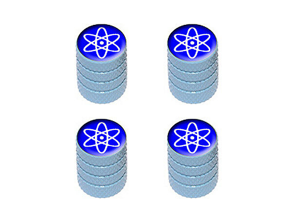 Atomic Symbol White Blue - Tire Rim Valve Stem Caps - Light Blue