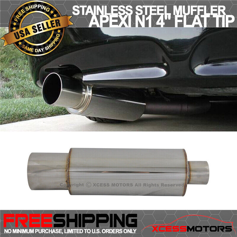 For 89-98 Nissan 240SX Stainless Steel Muffler Apexi N1 Type 4 Inch Flat Tip