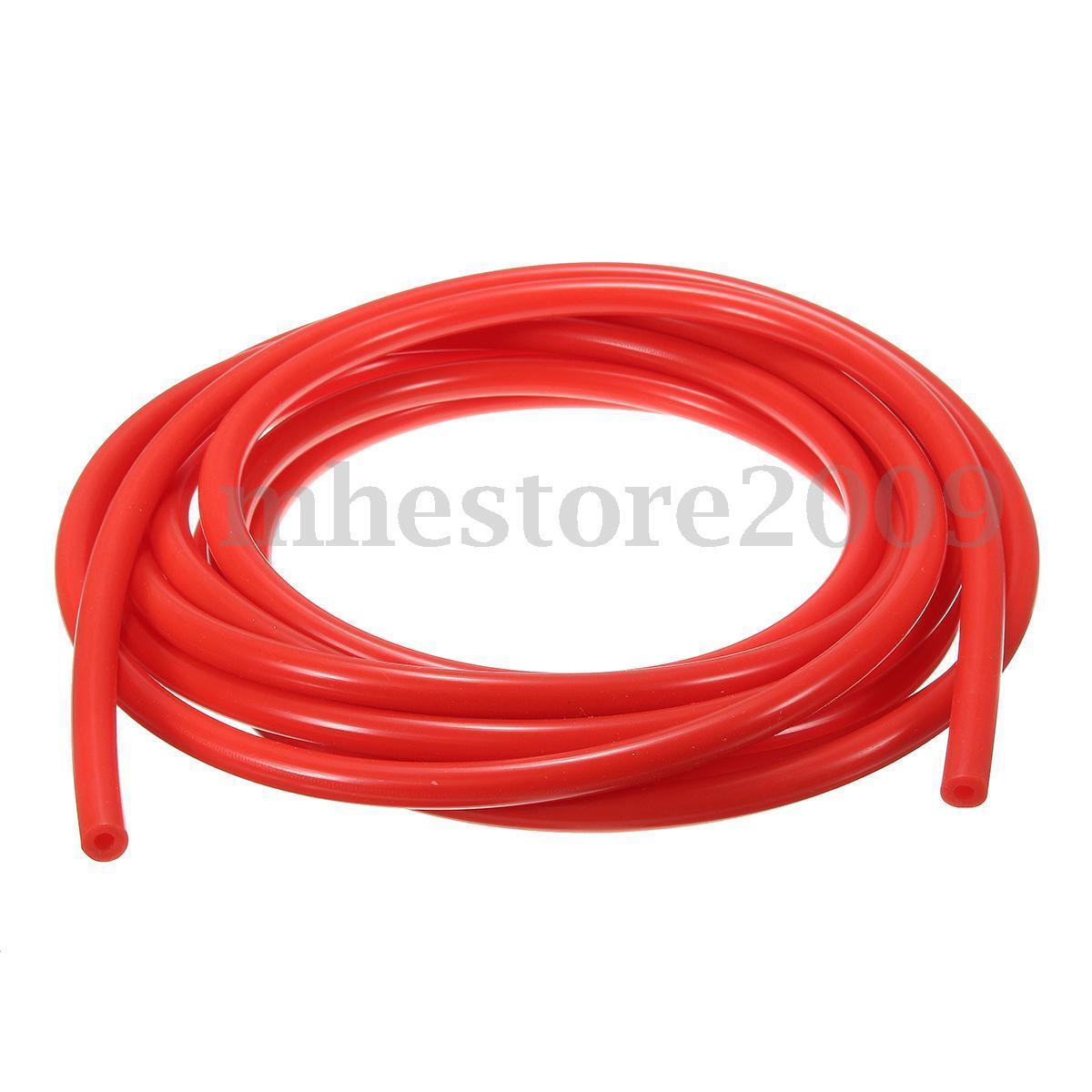4mm Silicone Vacuum Hose Tube Silicon Tubing Line Pipe 16.4ft 5M 5 Meters Red