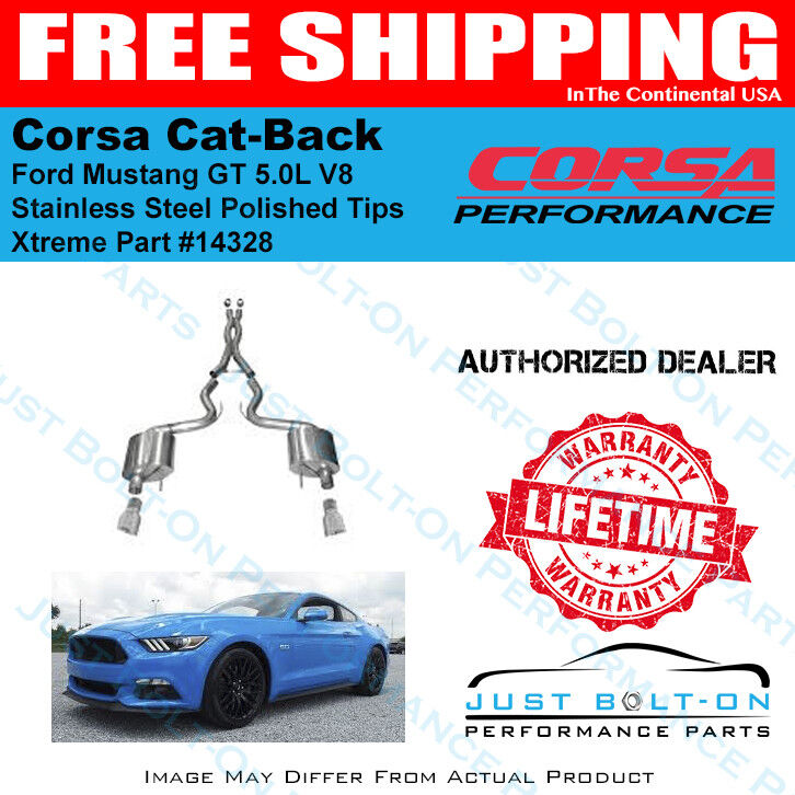 Corsa 3in Xtreme Exhaust for 2015 2016 2017 Mustang GT 5.0L Coupe 14328 S550