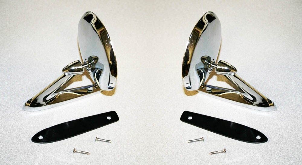 NEW 1964-1966 Mustang Chrome Outside Mirror Right & Left Side Mirrors DRAKE 