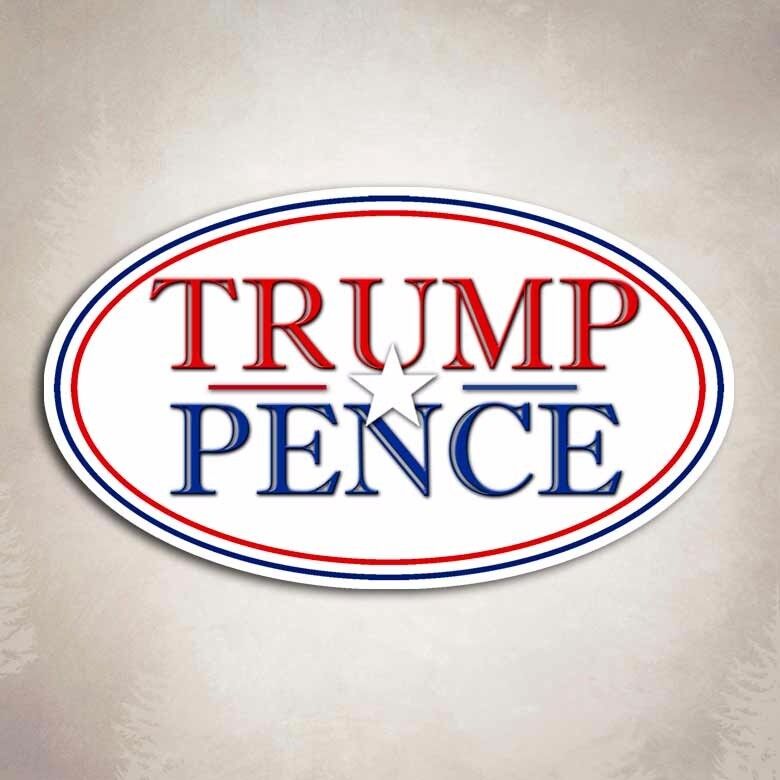 Small Trump Pence - Republican President Oval Bumper Sticker GOP Decal