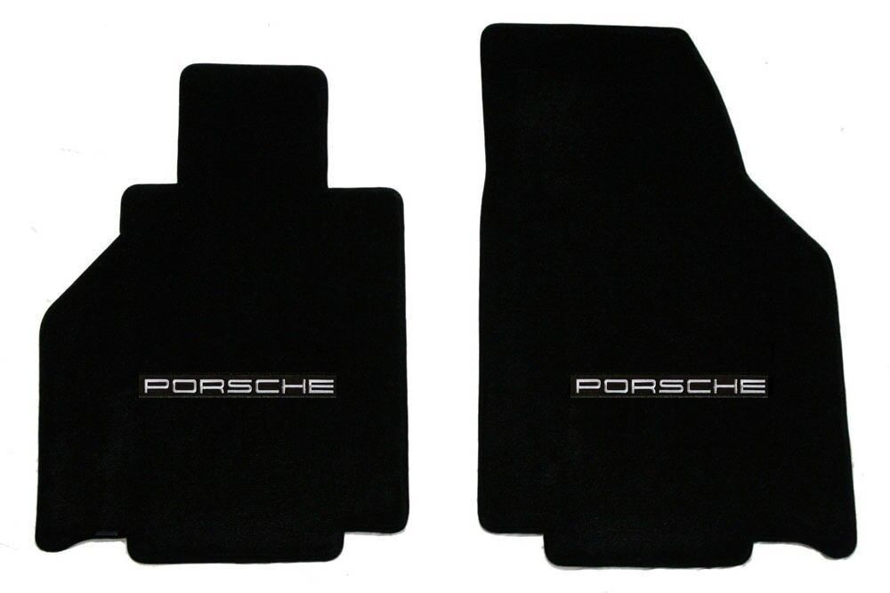 NEW 2000-2004 BLACK Front Floor Mats PORSCHE BOXSTER S Silver Embroidered Logo